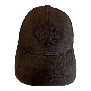 Roots Black Maple Leaf Baseball Cap Adjustable Y2K